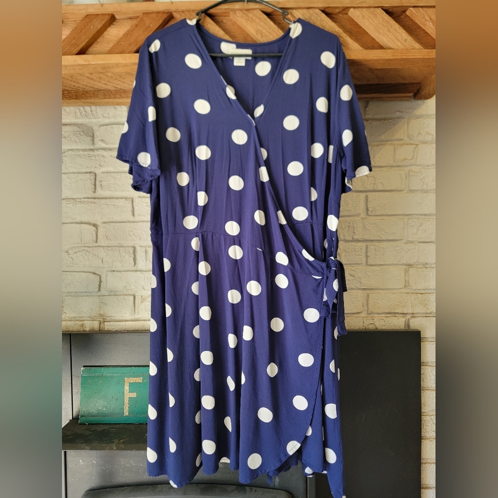 Peyton & Parker Polka Dot Wrap Around Dress Size 1x